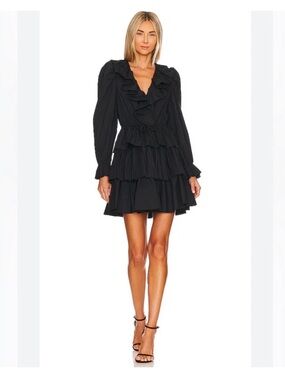 Ulla Johnson Black Ruffled Mini Dress
